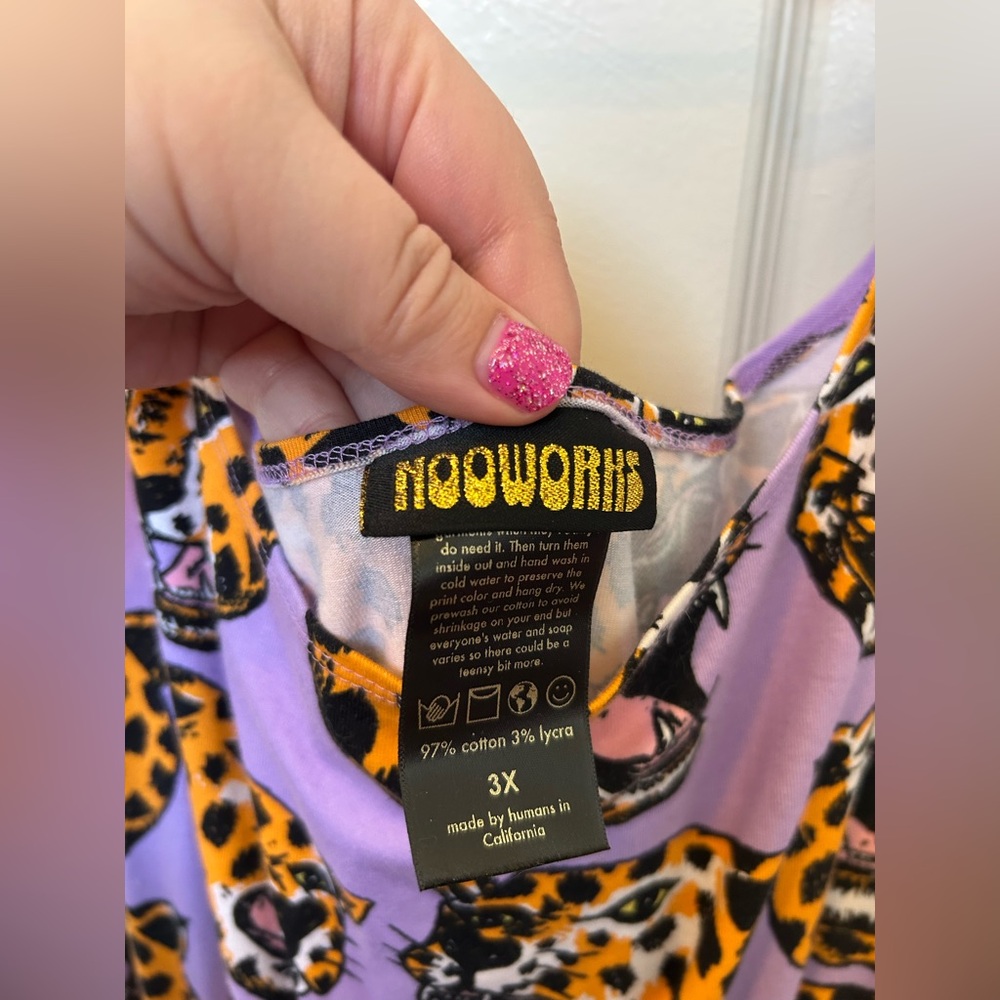 NooWorks Cheetah Head Vacation Dress - 3X - Picture 2 of 2